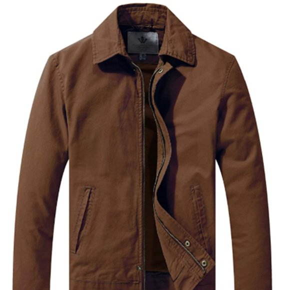 WenVen Other - Men's Canvas Utility Work Wear Lightweight Casual Military Jacket